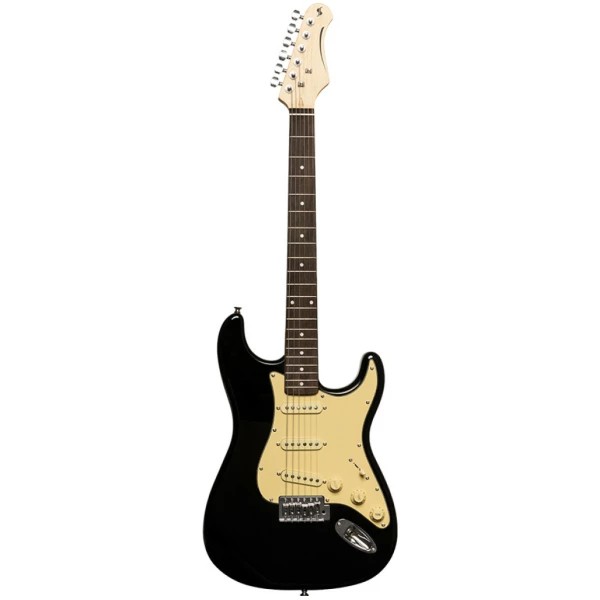 גיטרה חשמלית STD צבע שחור Stagg