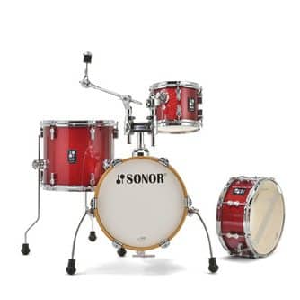 מערכת תופים 4 חלקים בס "14 SONOR AQX Micro red moon sparkle