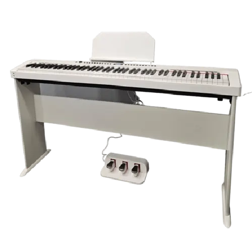 פסנתר חשמלי 88 קלידים שקולים עם סטנד עץ ושלישיית פדאלים בצבע לבן LDP-S160 מבית LEGRAND