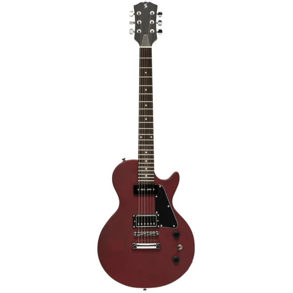 גיטרה חשמלית מסדרת ה- Standard האיכותית מבית Stagg עשויה Solid mahogany עם זוג פיקאפים מסוג P90 ו Humbucker