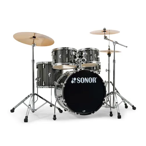 מערכת תופים 5 חלקים + אביזרים ומצילות "20 SONOR AQX Studio black midnight sparkle