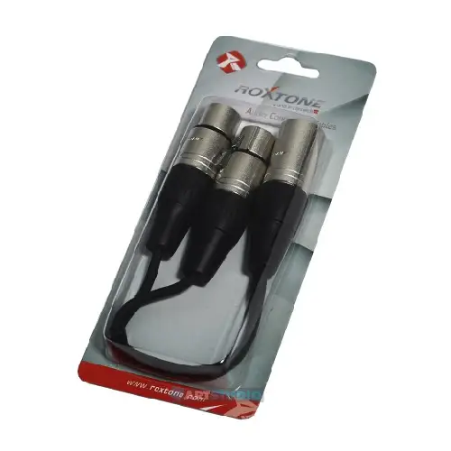 מפצל 2XLR נקבה לXLR זכר מבית Roxtone