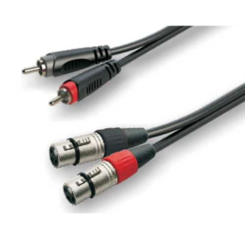 כבל 3מטר XLR*2 - RCA*2