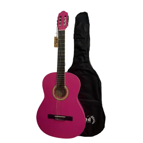 גיטרה קלאסית 4\3 בצבע ורוד עם תיק מבית LEGRAND